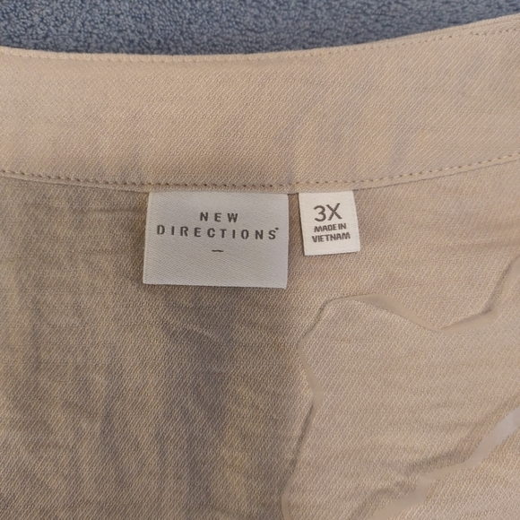 New Directions EUC Soft Round Neck Blouse Plus Size 3X Beige/Tan - Picture 3 of 10